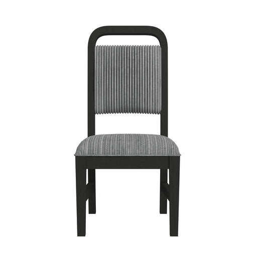 Ridgemont Dining Side Chair with Grey Fabric in Black with Grain (2 Per Carton) - Maxx Save 