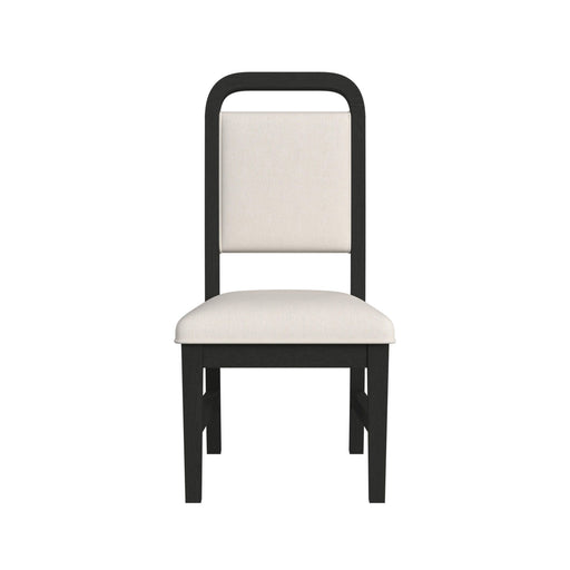 Ridgemont Dining Side Chair with White Fabric in Black with Grain (2 Per Carton) - Maxx Save 