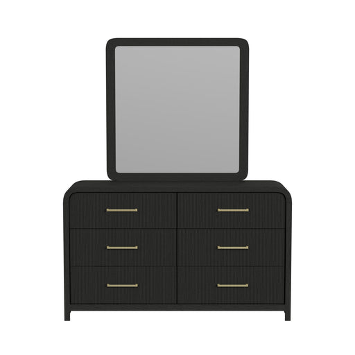 Ridgemont Dresser and Mirror Set in Black with Grain - Maxx Save 