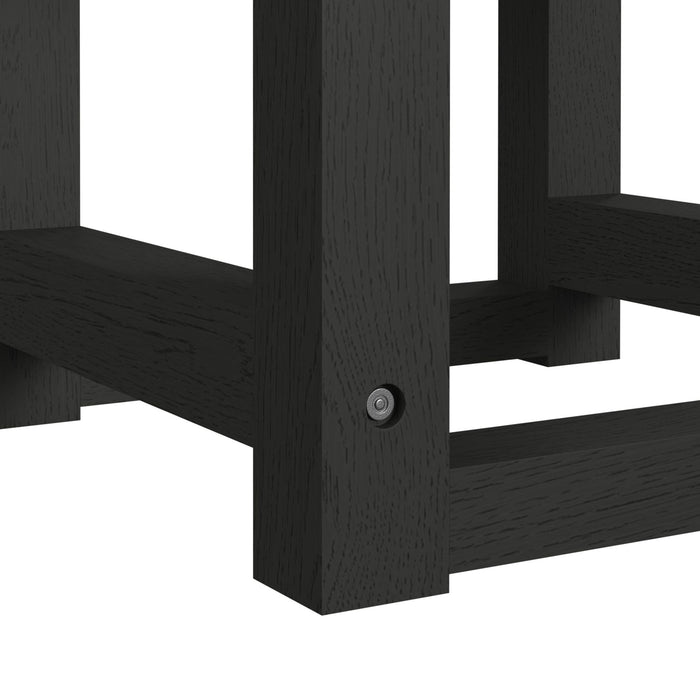 Ridgemont Dressing Stool with White Fabric in Black with Grain - Maxx Save 