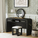 Ridgemont Dressing Table and Mirror in Black with Grain - Maxx Save 