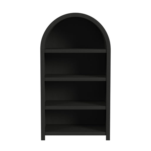 Ridgemont Open Bookcase in Black with Grain - Maxx Save 