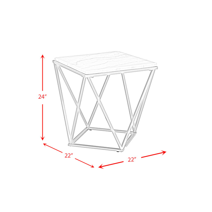 Riko Square End Table W/Gold Metal Leg - Maxx Save 