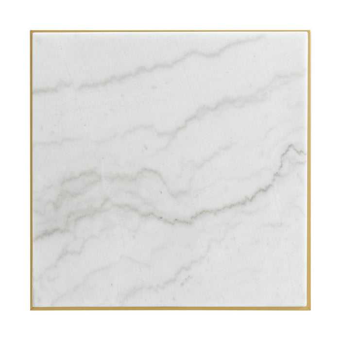 Riko Square End Table W/Gold Metal Leg - Maxx Save 