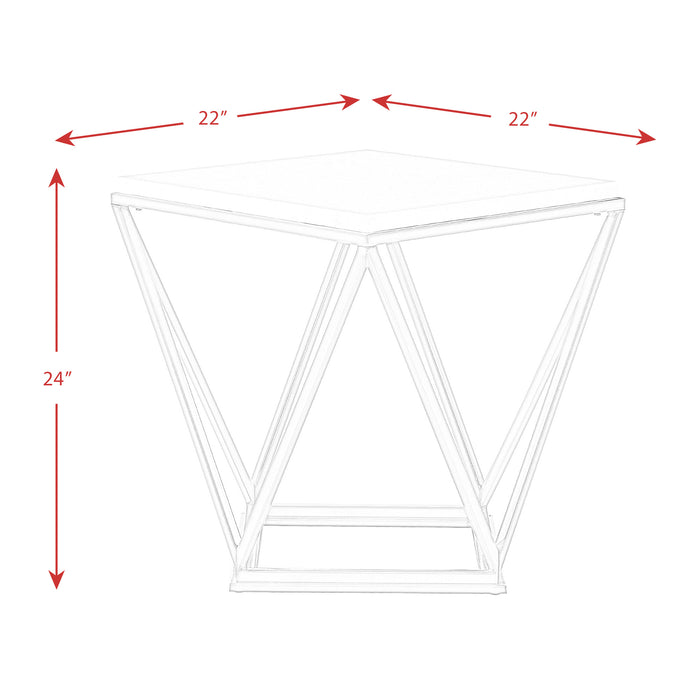 Riko End Table W/ Metal Leg - Maxx Save 