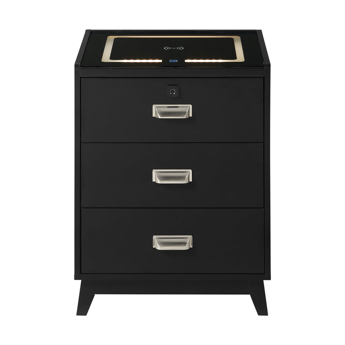 Rio Nightstand with Electronic Features - Maxx Save 