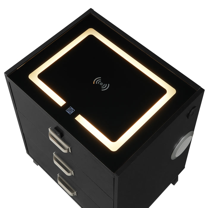 Rio Nightstand with Electronic Features - Maxx Save 