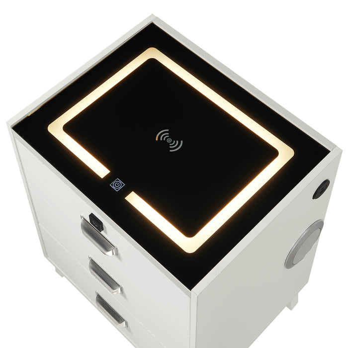 Rio Nightstand with Electronic Features - Maxx Save 