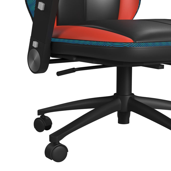 Rollins Gaming Chair with LED and Speaker in Black and Red - 3A Packing - Maxx Save 