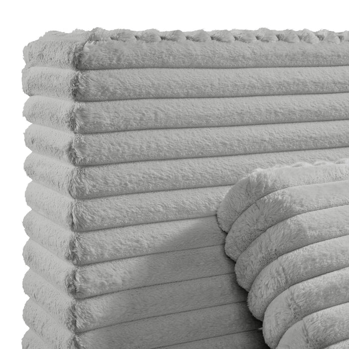 Rosebery UPH Bed with 2 Pillows in Light Grey Corduroy - Maxx Save 