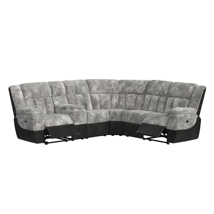 Santorini 6PC Motion Sectional Set in Dillon/Shire Grey