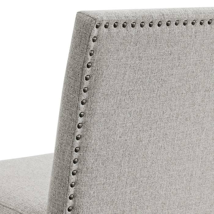 Seneca Counter 3PC Corner Bench with Grey Fabric in Brown - Maxx Save 