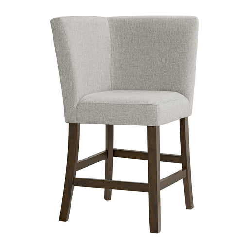 Seneca Counter Corner Bench with Upholstered Back and Grey Fabric - Maxx Save 