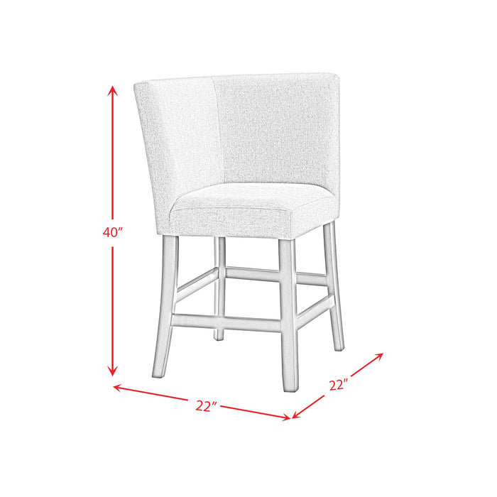 Seneca Counter 3PC Corner Bench with Grey Fabric in Brown - Maxx Save 