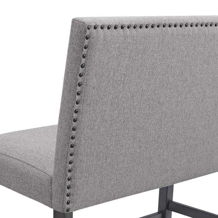 Seneca Counter 3PC Corner Bench Grey Fabric in Grey - Maxx Save 