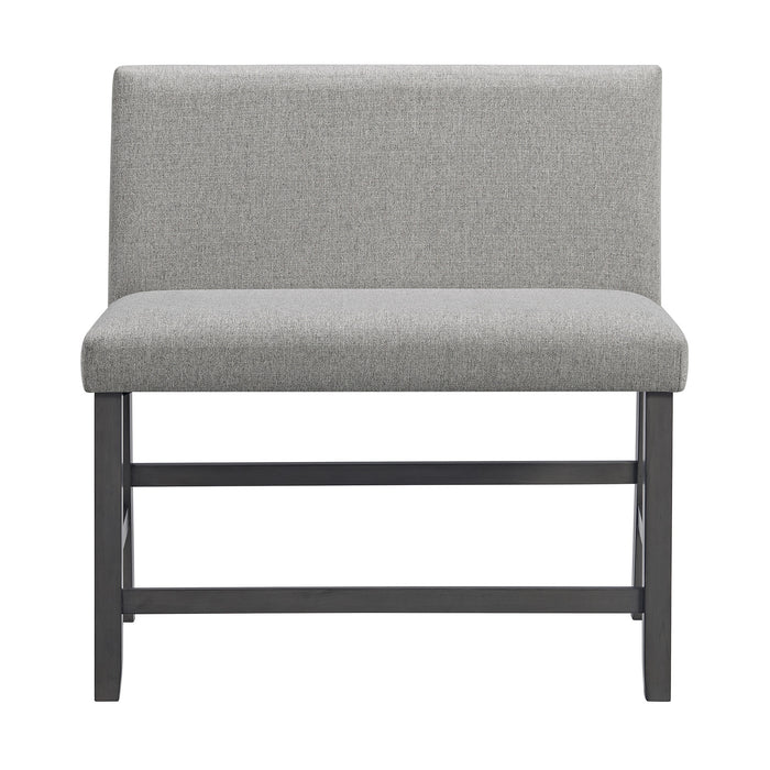 Seneca Counter 3PC Corner Bench Grey Fabric in Grey - Maxx Save 