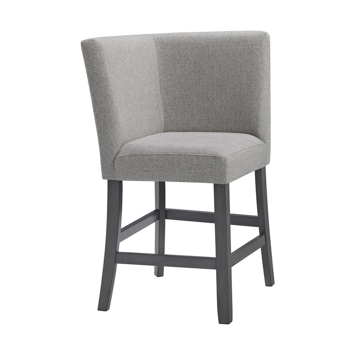 Seneca Counter 3PC Corner Bench Grey Fabric in Grey - Maxx Save 