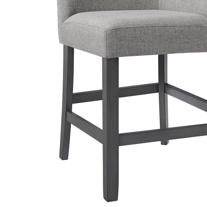 Seneca Counter 3PC Corner Bench Grey Fabric in Grey - Maxx Save 