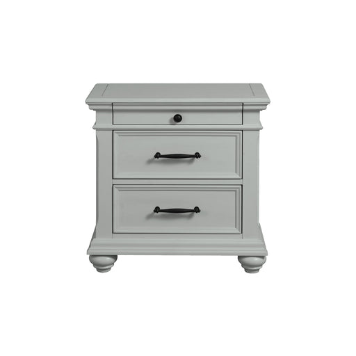 Slater Nightstand w/USB Grey - Maxx Save 