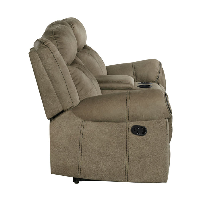 Sorrento Motion Loveseat with Console in T101 Brown - Maxx Save 