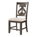 Stone 6PC Dining Set in Charcoal - Table, 4 Wooden Swril Back Side Chairs, & Pew Bench - Maxx Save 
