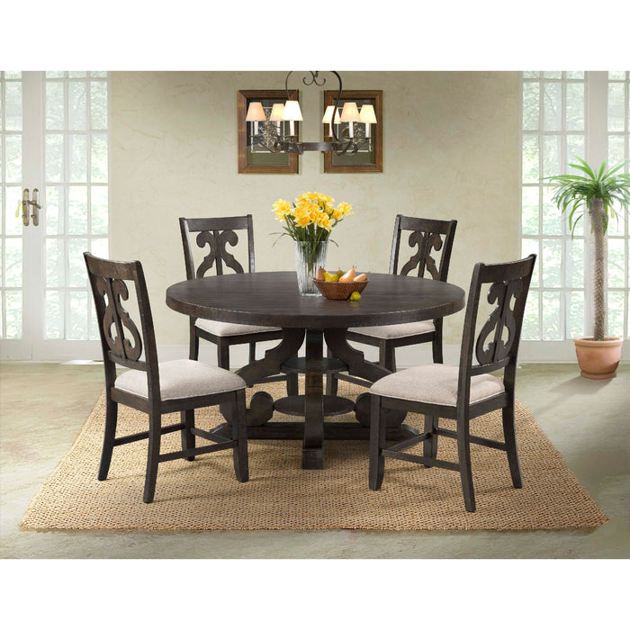 Stone Wooden Swirl Back Side Chair (2 Per Pack)