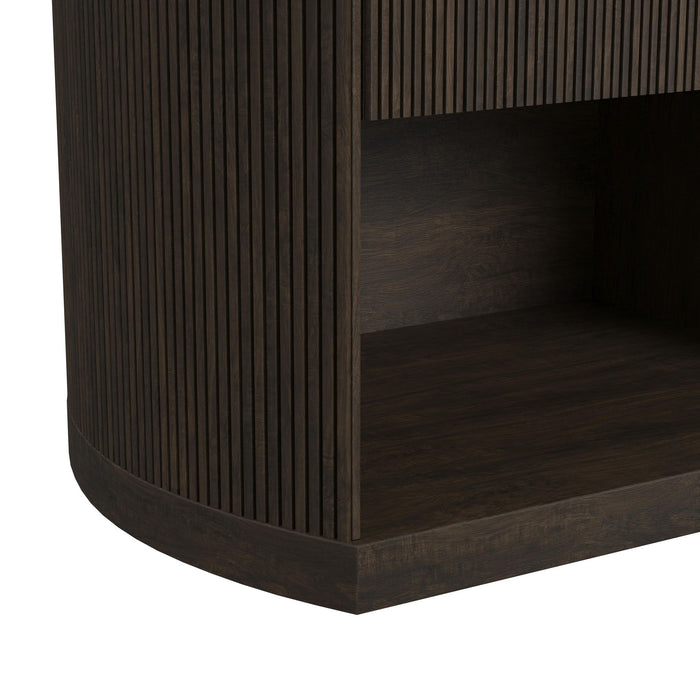 Sylvie 1-Drawer Nightstand with Touch Light in Dark Brown LED
