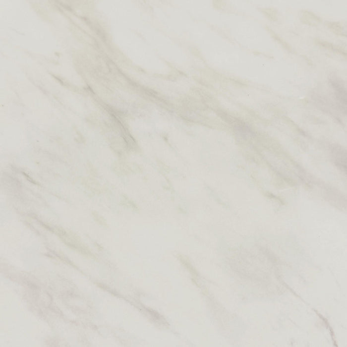 Sylvie Round Dining Table with White Faux Marble Top in Dark Brown - Maxx Save 