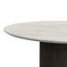 Sylvie Round Dining Table with White Faux Marble Top in Dark Brown - Maxx Save 