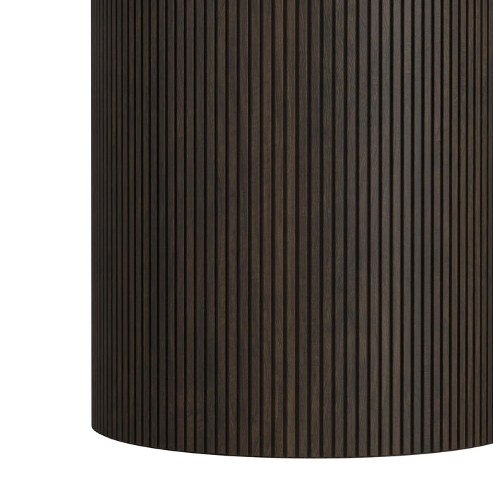 Sylvie 3PC Occasional Table Set with White Faux Marble Top and Base in Dark Brown-Coffee Table & Two End Table