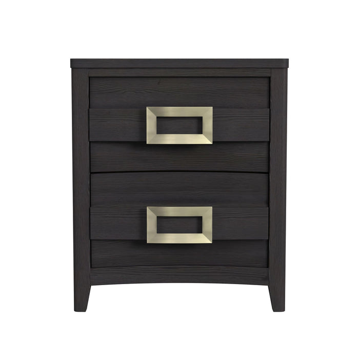 Tobias 2-Drawer Nightstand with USB in Black