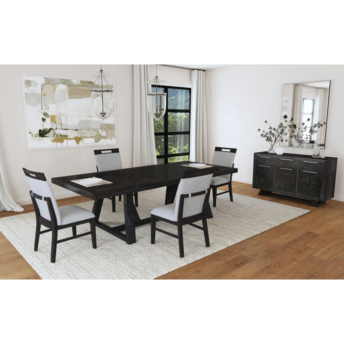 Transcend Standard Height Dining Set in Charcoal-Table and Four Chairs - Maxx Save 