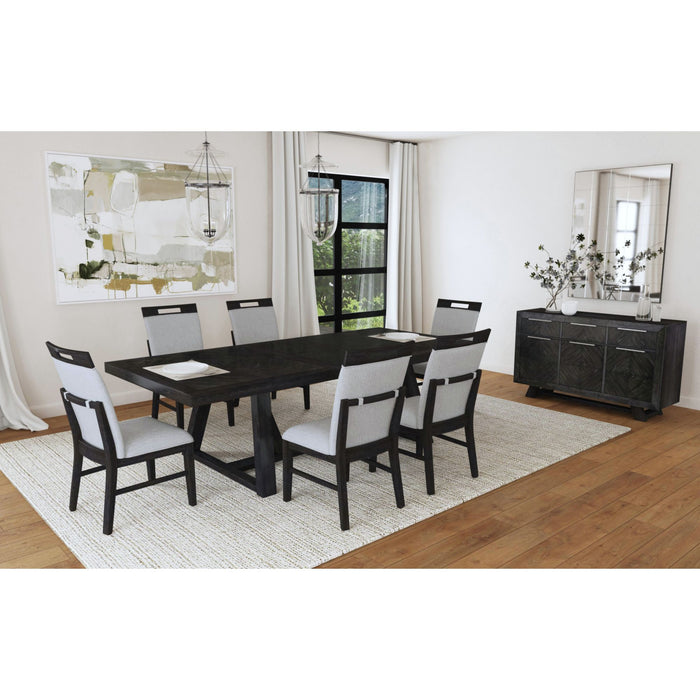 Transcend Standard Height Dining Set in Charcoal-Table and Four Chairs - Maxx Save 