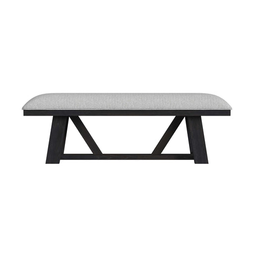 Transcend Dining Bench with Light Grey Fabric in Charcoal - Maxx Save 