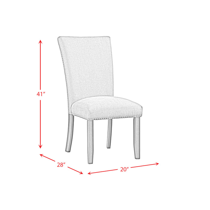 Tuscany Dining Linen Nailhead Side Chair (2 Per Pack) - Charcoal