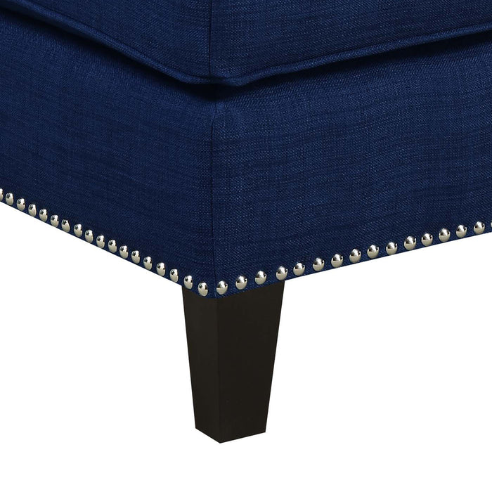 Erica 497 Ottoman W/Chrome Nail Heirloom Blue (ISTA 3) - Maxx Save 