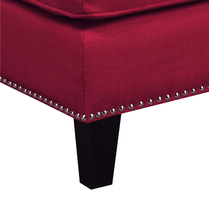 Erica 497 Ottoman W/Chrome Nail Heirloom Berry (ISTA 3) - Maxx Save 