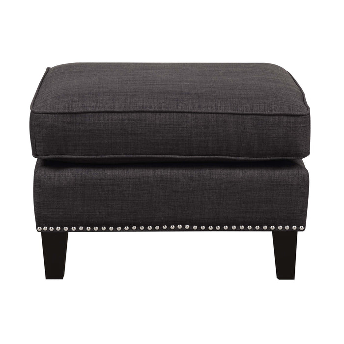 Erica 497 Ottoman W/Chrome Nail Heirloom Charcoal (ISTA 3) - Maxx Save 