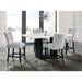 Valentino White 5PC Counter Height Dining Set - Table & Four Grey Chairs - Maxx Save 