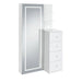 Vancouver Floor Mirror With Storage in White - Maxx Save 