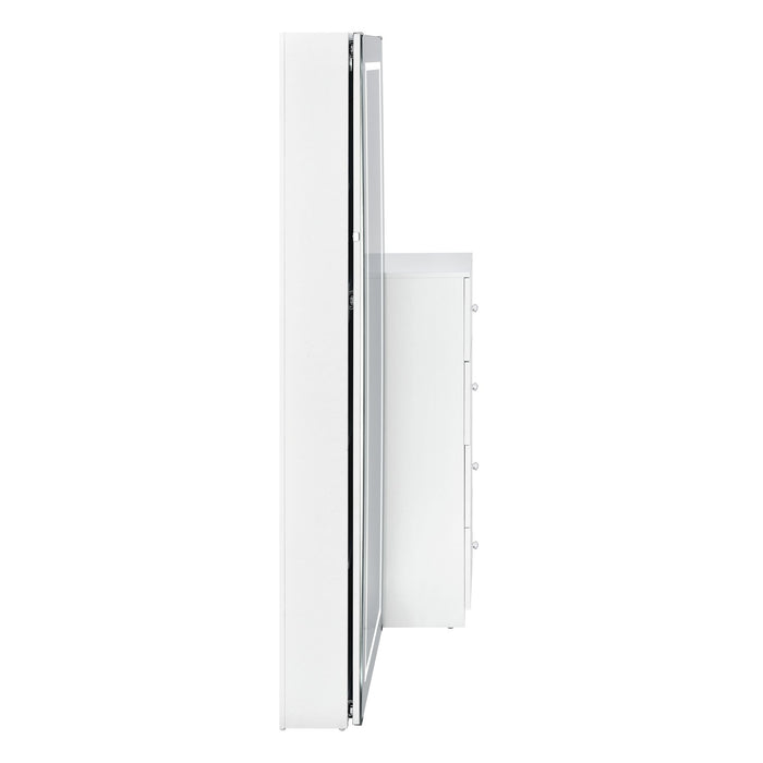 Vancouver Floor Mirror With Storage in White - Maxx Save 