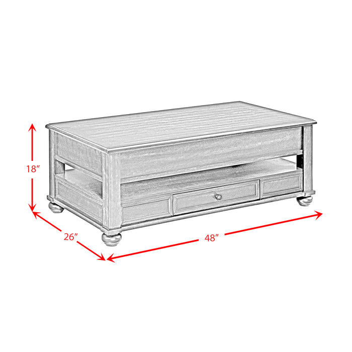 Wagner Rectangular Lift-Top Coffee Table w/ Casters in Cherry - Maxx Save 