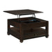 Wagner Square Lift-Top Coffee Table w/ Casters in Cherry - Maxx Save 