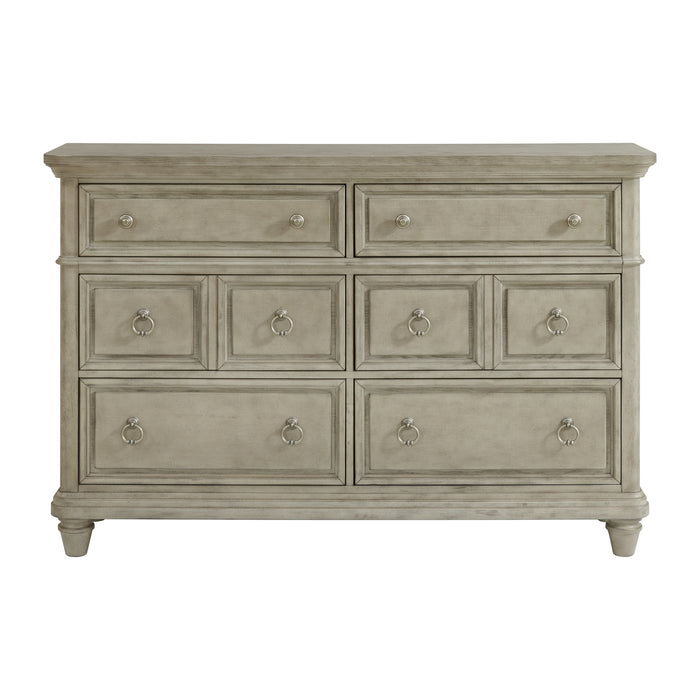 Whit-Ash 6-Drawer Dresser in Light Grey - Maxx Save 