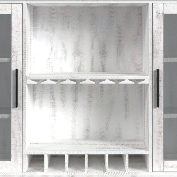 Rogen Rustic Buffet & Hutch with LED in Rustic White