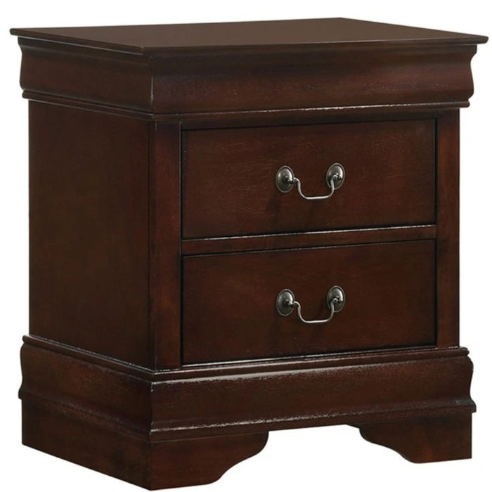 Elements International Louis Philippe Nightstand in Cherry image