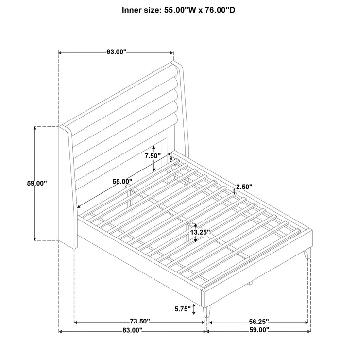 Leslie Upholstered Wingback Platform Bed