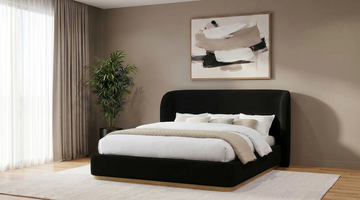 Blaire Upholstered Wingback Platform Bed