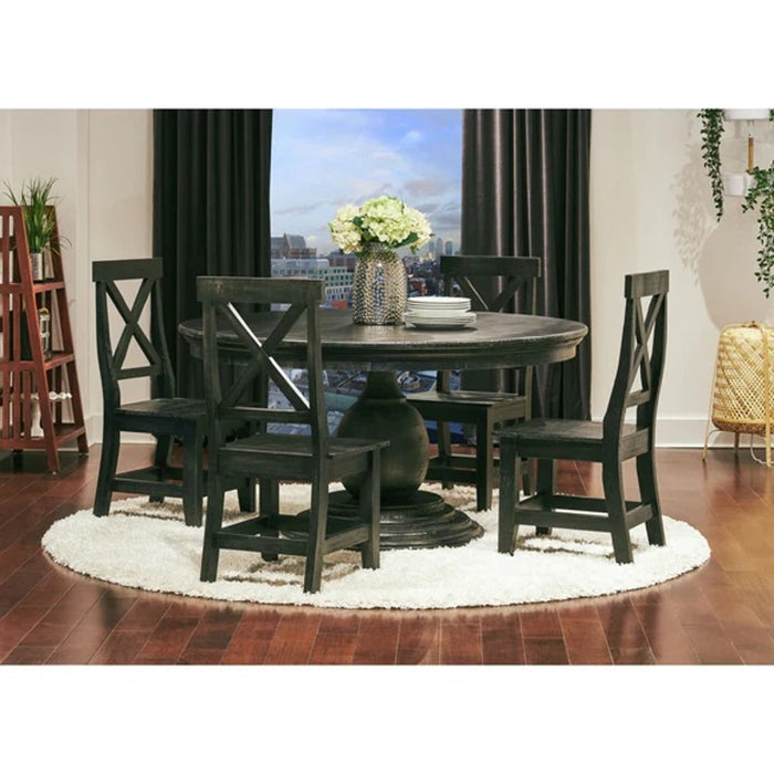 Elements International Britton Mary Dining Table in Charcoal