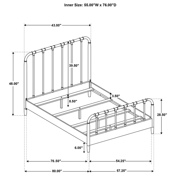 Rocco All Wood Water Pipe Open Frame Bed